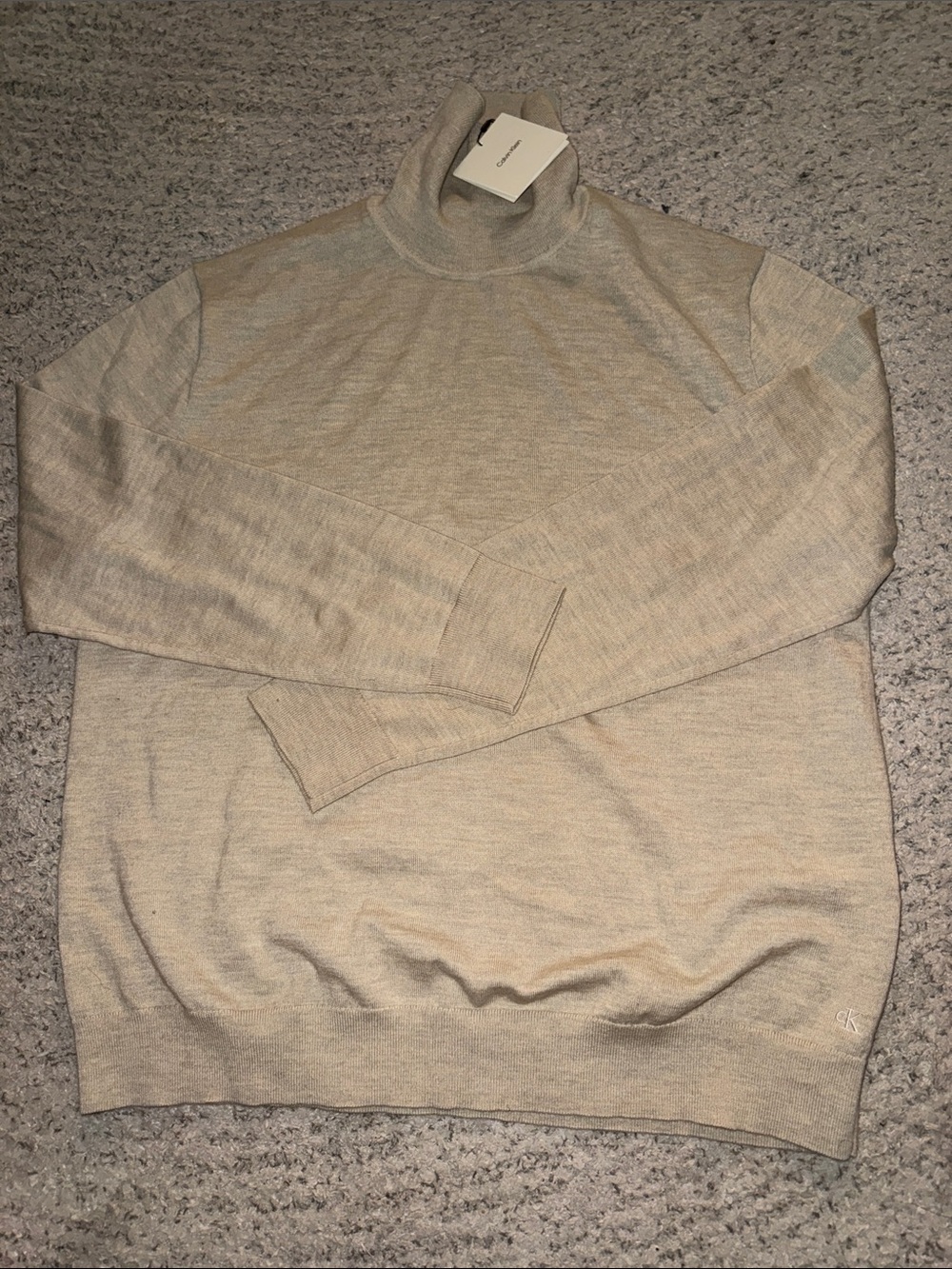 Calvin Klein Men's Turtleneck Sweater in Light Beige